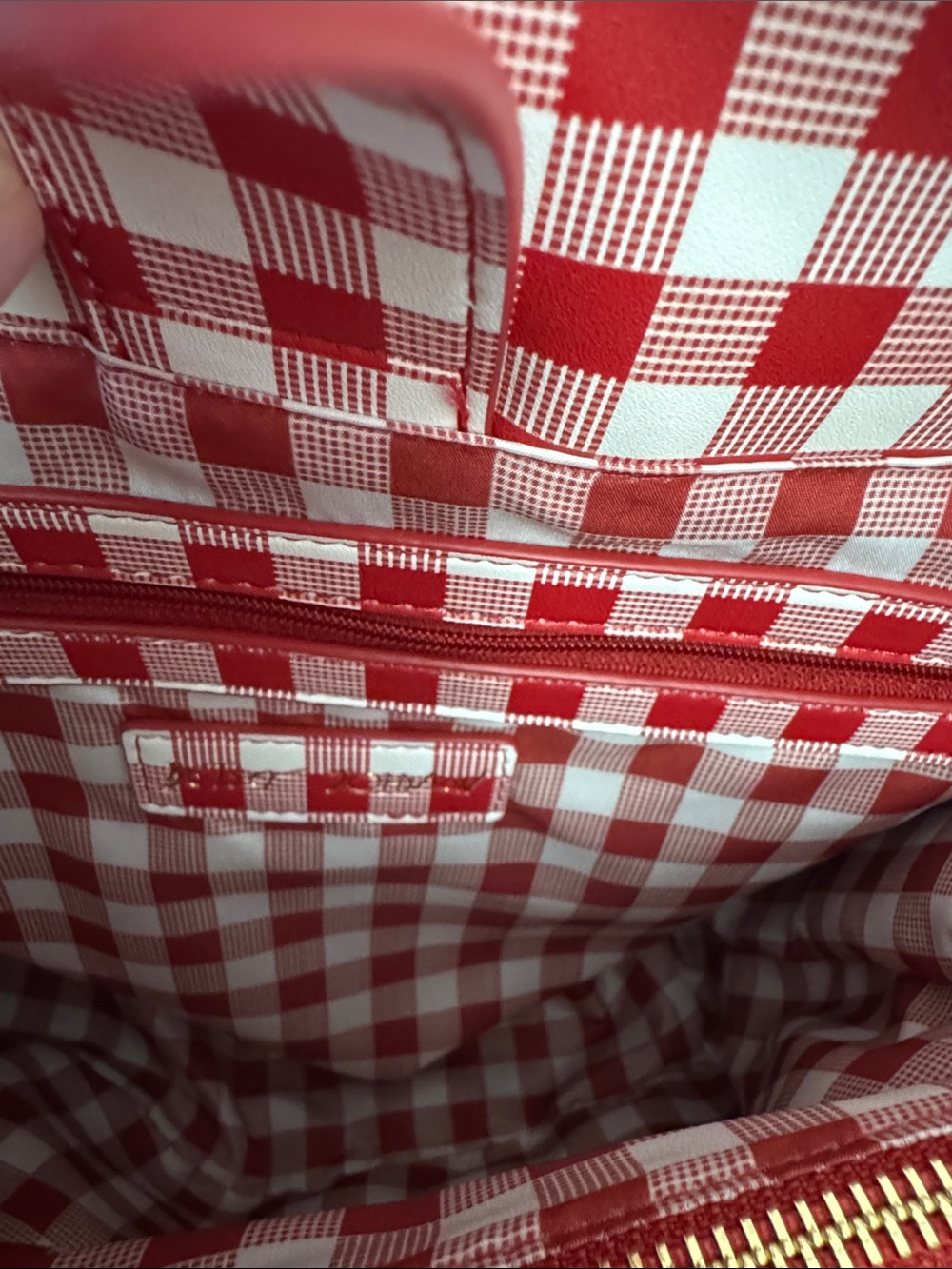 Betsey Johnson Red Gingham & Straw Tote NWT - Picture 8 of 10